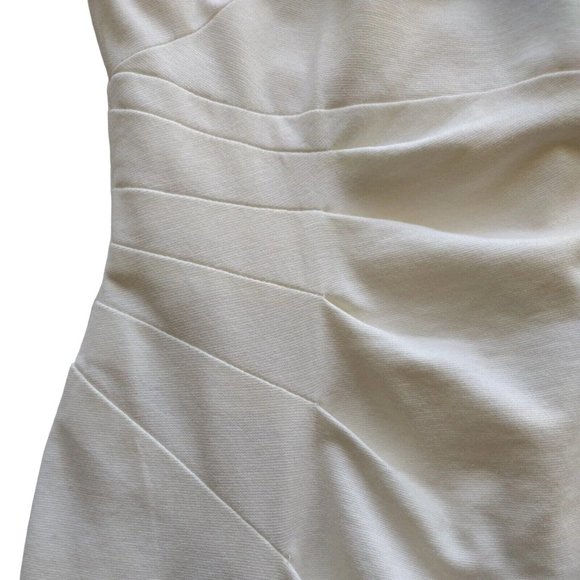 Donna Ricco Dress Womens 4 Midi Side Zip Cream - Picture 4 of 10